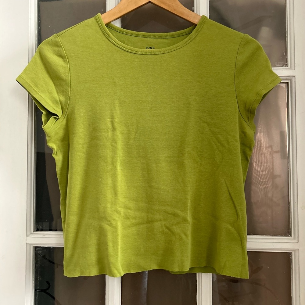 IZOD Matcha Green Cropped Baby Short Sleeve Tee